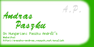 andras paszku business card